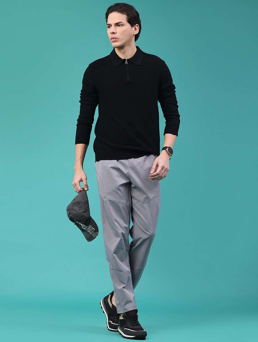 men solid mid rise full length track pant - 22273325 -  Standard Image - 4