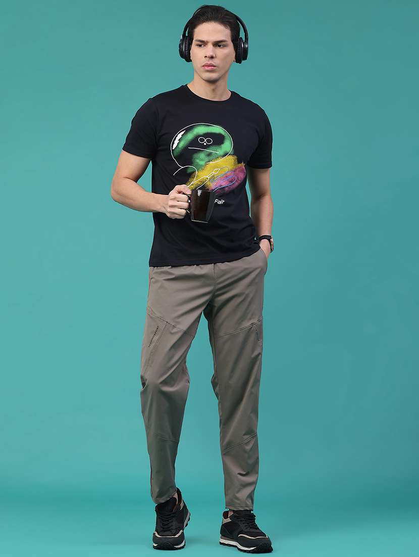 men solid mid rise full length track pant - 22273326 -  Standard Image - 4