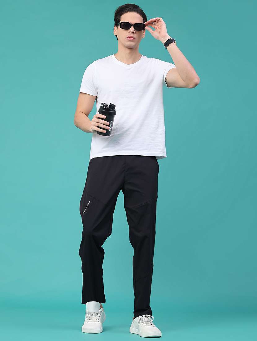 men solid mid rise full length track pant - 22273328 -  Standard Image - 4