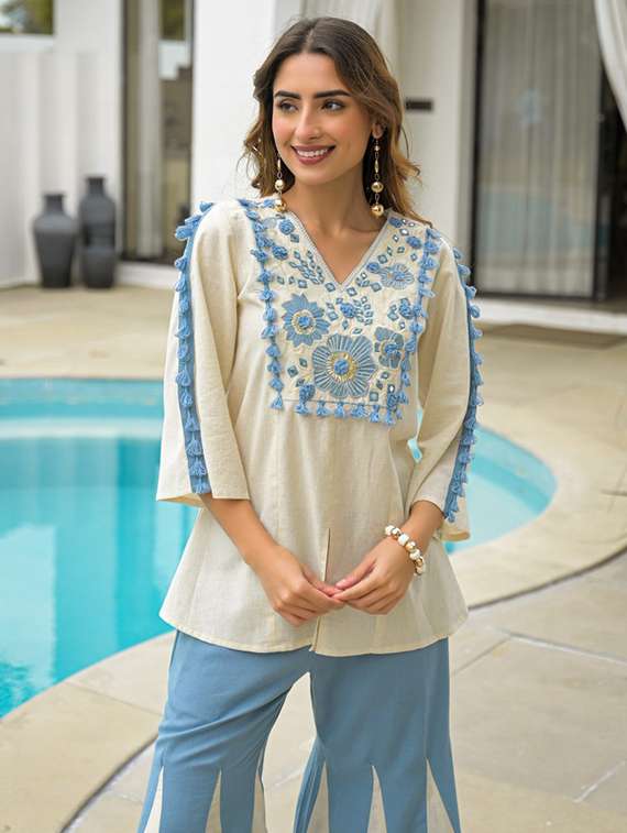 women three quarter sleeve co-ord set - 22273620 -  Standard Image - 4