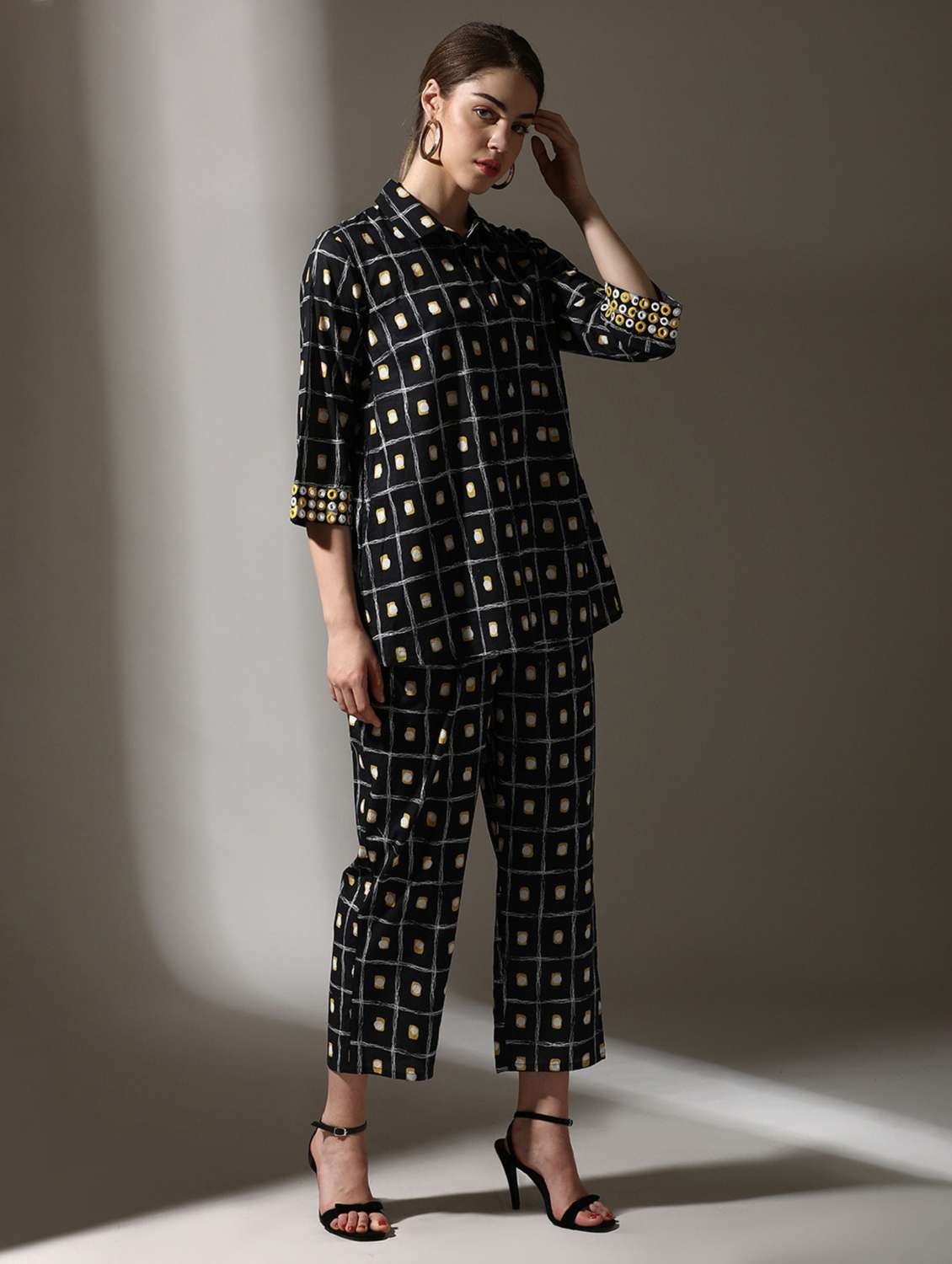 women three quarter sleeve co-ord set - 22273626 -  Standard Image - 1