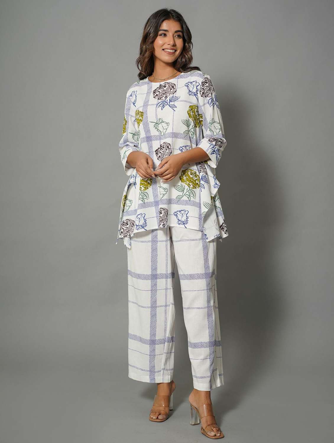 women printed top and trouser co-ord set - 22273627 -  Standard Image - 1