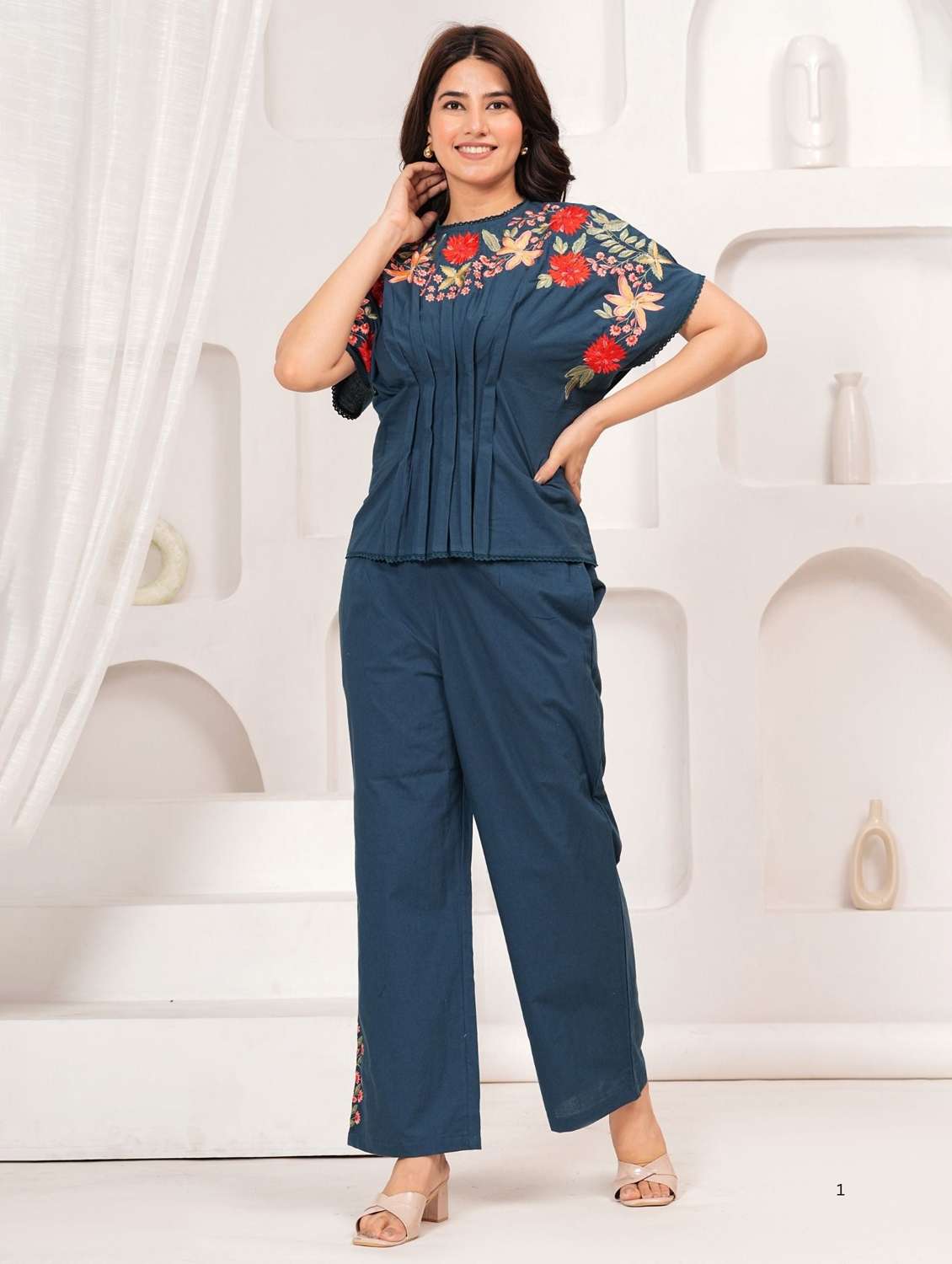 Women Embroidered Top And Trouser Co-ord Set - 22273643 -  Standard Image - 1
