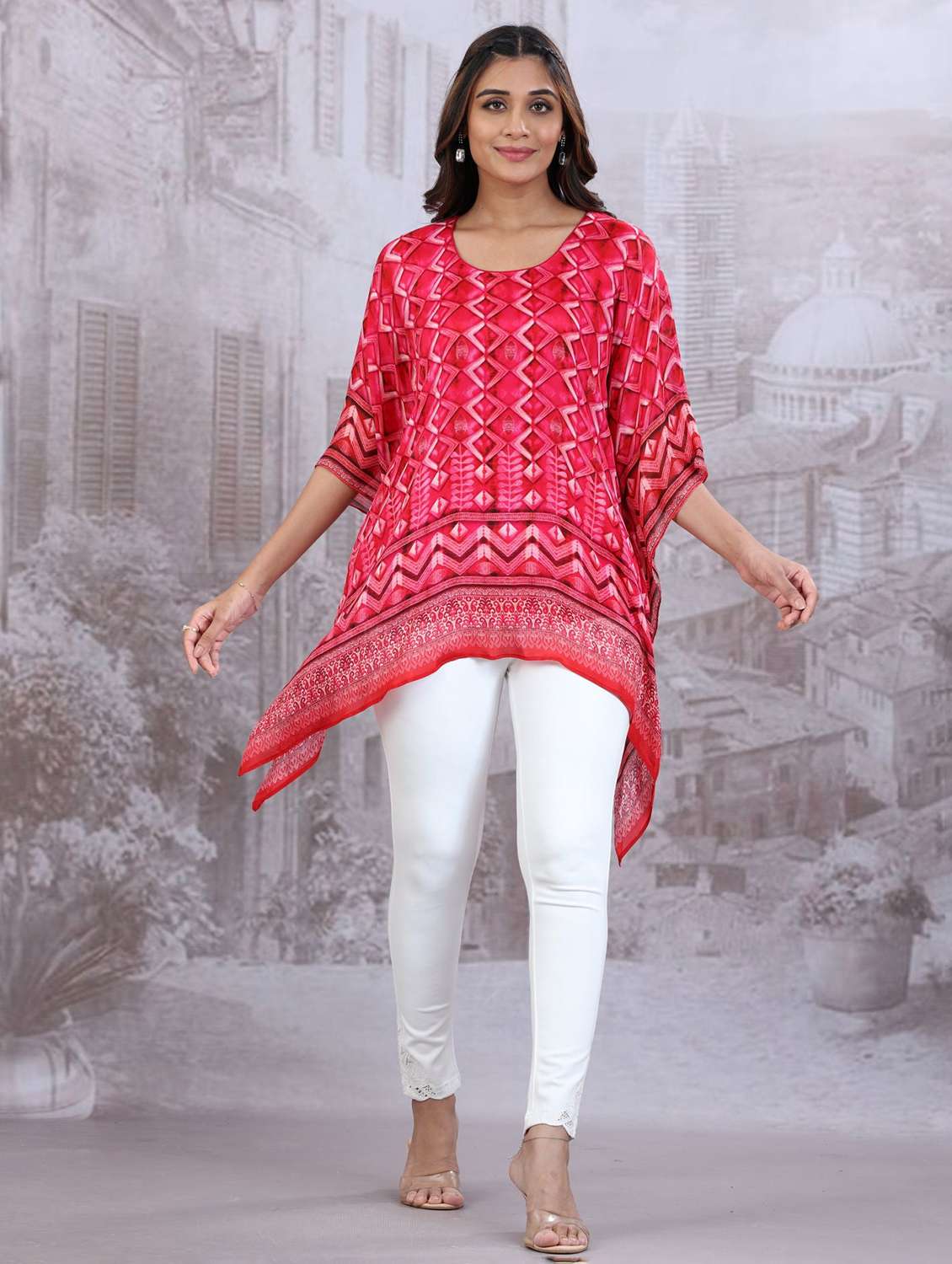 women printed kimono sleeve kaftan tunic - 22273680 -  Standard Image - 1