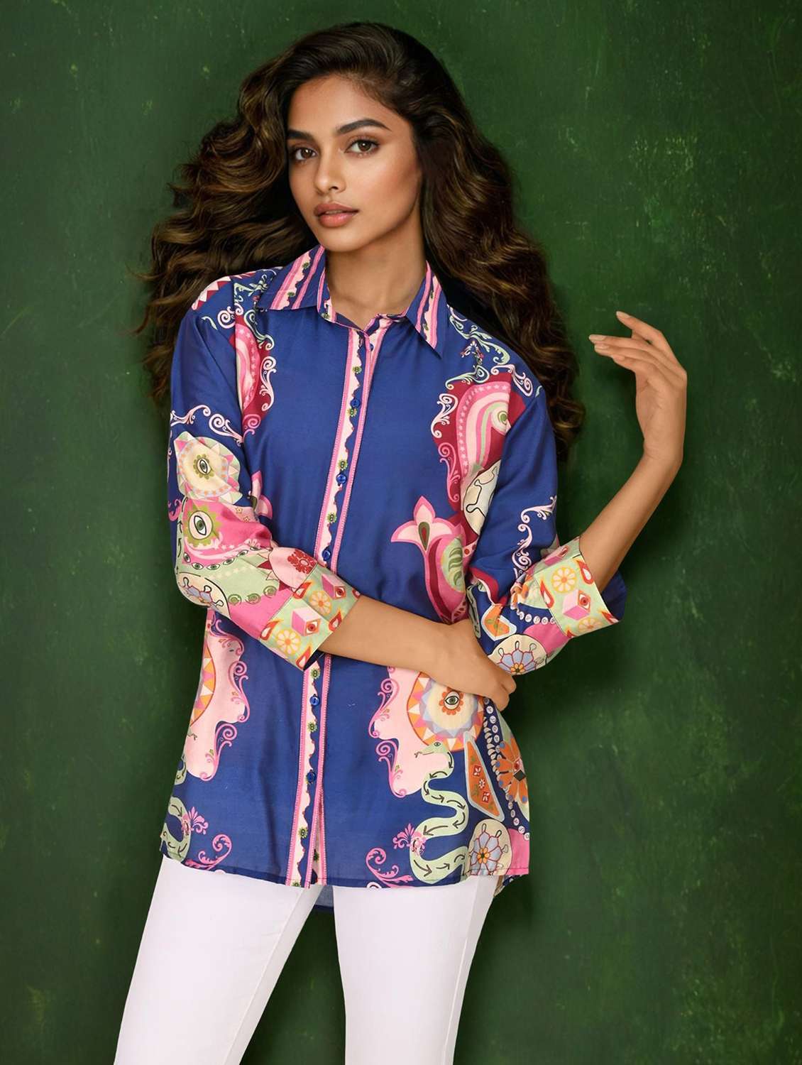 women collared long sleeve regular shirt - 22273750 -  Standard Image - 1