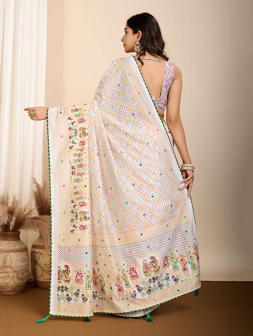 women printed casual wear saree with blouse - 22274057 -  Standard Image - 4