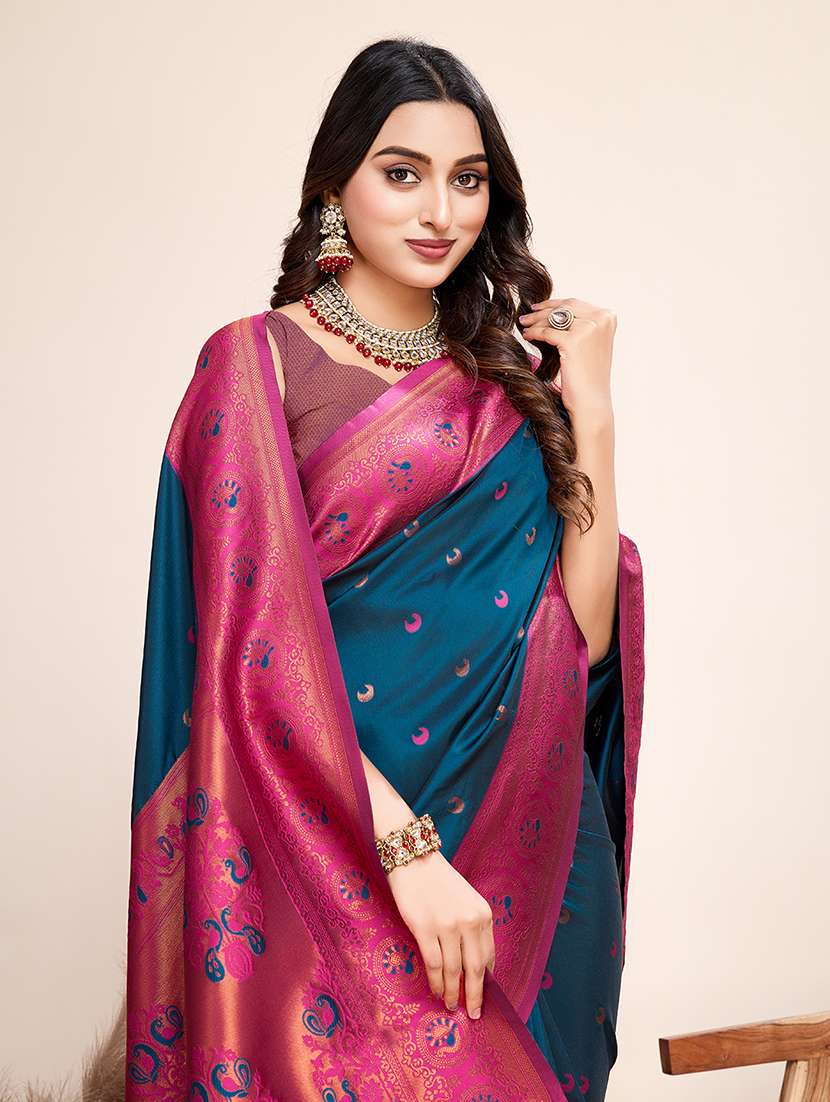 women self design banarasi saree with blouse - 22274062 -  Standard Image - 4