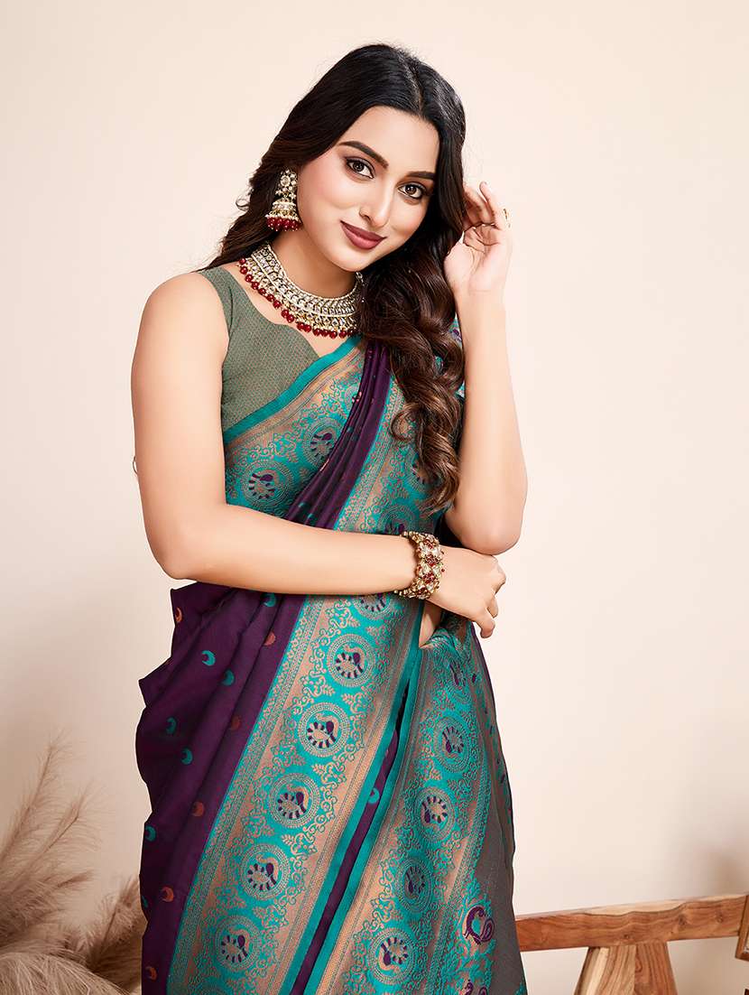 women self design banarasi saree with blouse - 22274066 -  Standard Image - 4