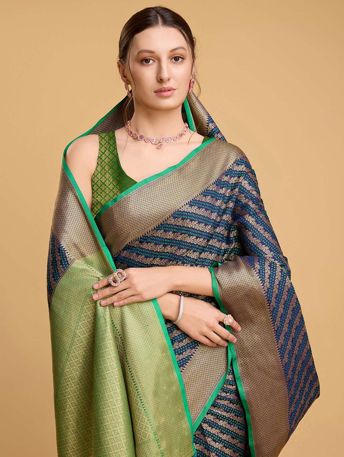 women self design banarasi saree with blouse - 22274071 -  Standard Image - 1
