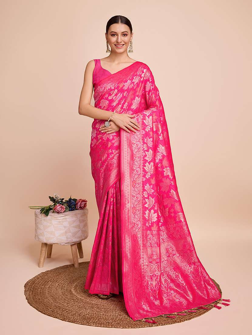women self design banarasi saree with blouse - 22274083 -  Standard Image - 4