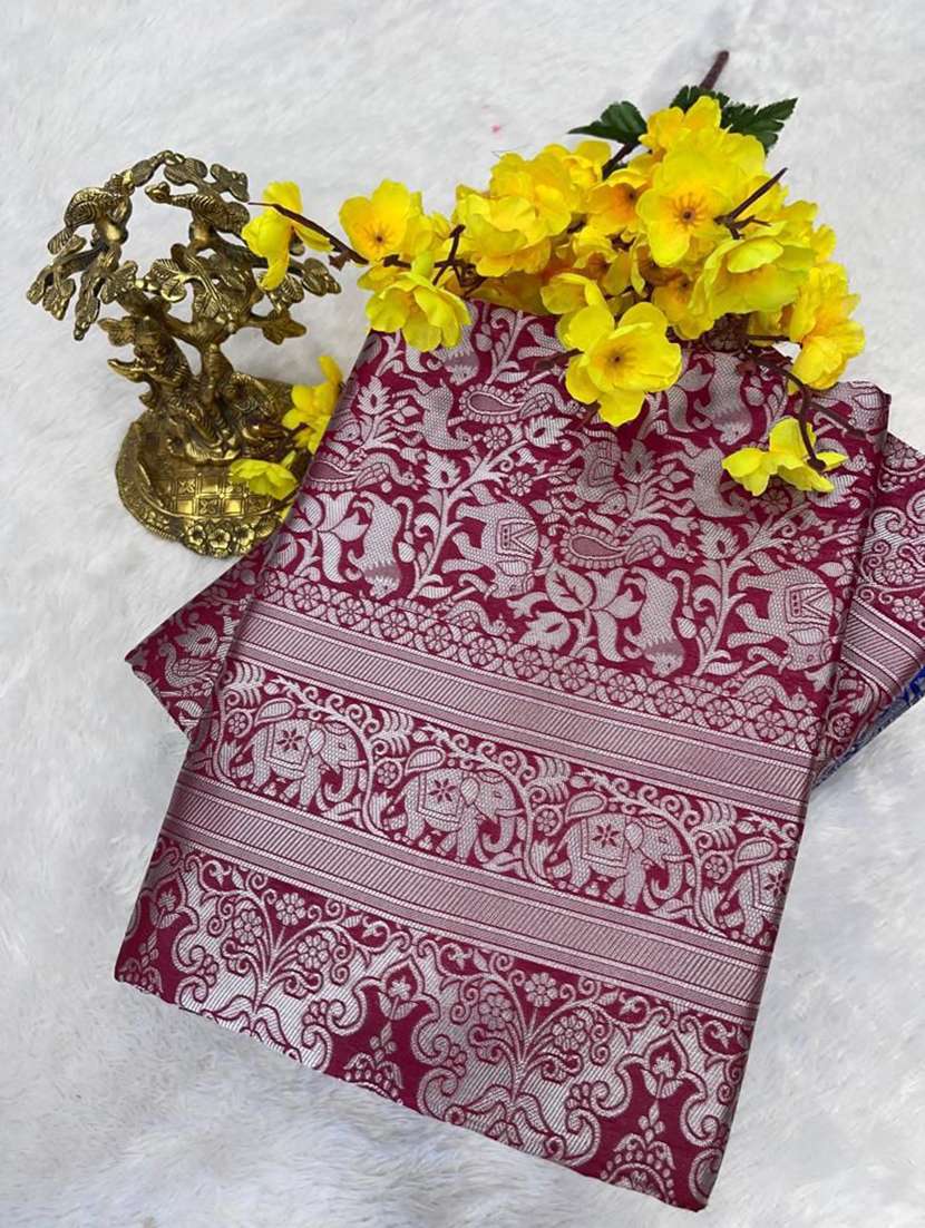 women self design banarasi saree with blouse - 22274199 -  Standard Image - 6