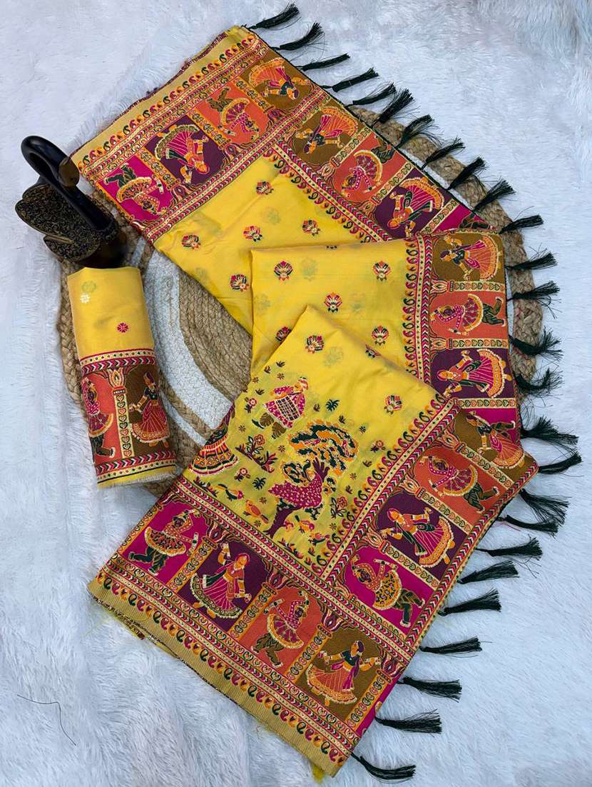 women self design bordered saree with blouse - 22274202 -  Standard Image - 4