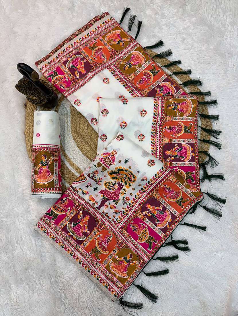 women self design bordered saree with blouse - 22274203 -  Standard Image - 4