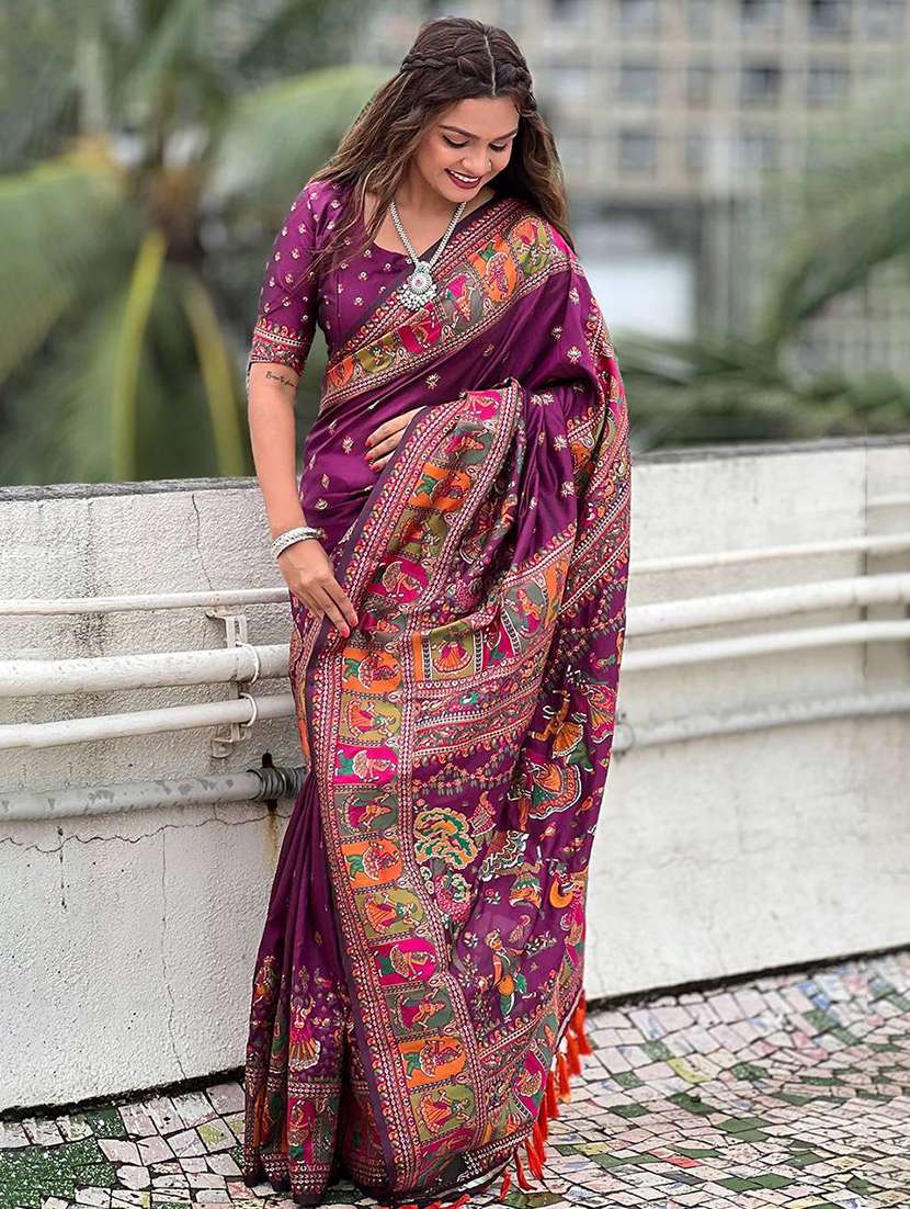 women self design bordered saree with blouse - 22274204 -  Standard Image - 1