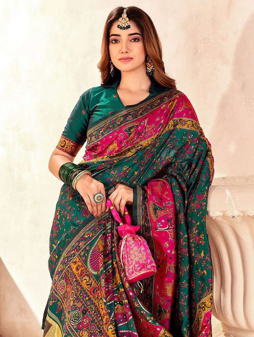 women self design bordered saree with blouse - 22274211 -  Standard Image - 4