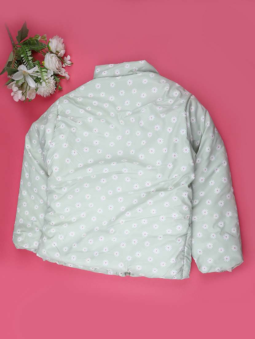 girls floral print long sleeve quilted jacket - 22274230 -  Standard Image - 1