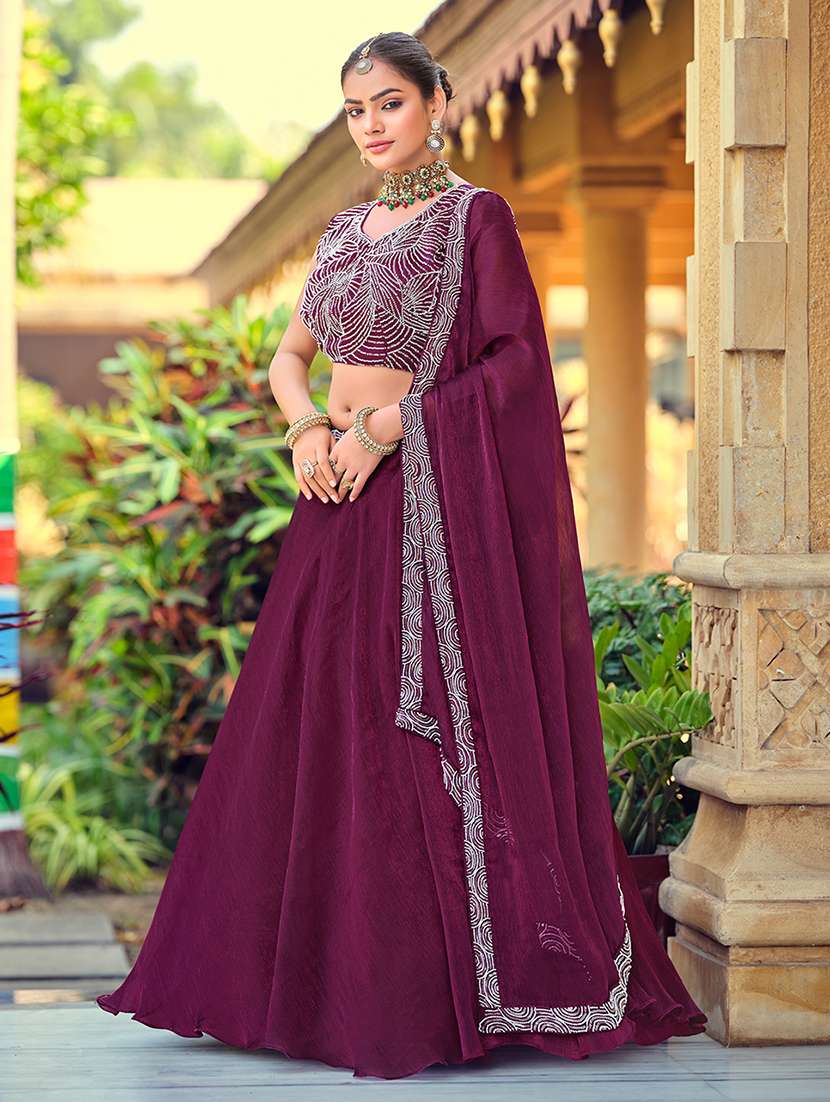 women solid semi stitched flared lehenga - 22274249 -  Standard Image - 1