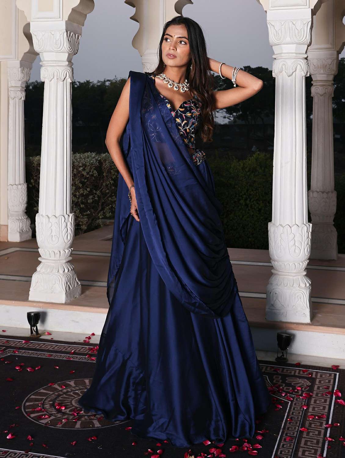 women solid semi stitched flared lehenga