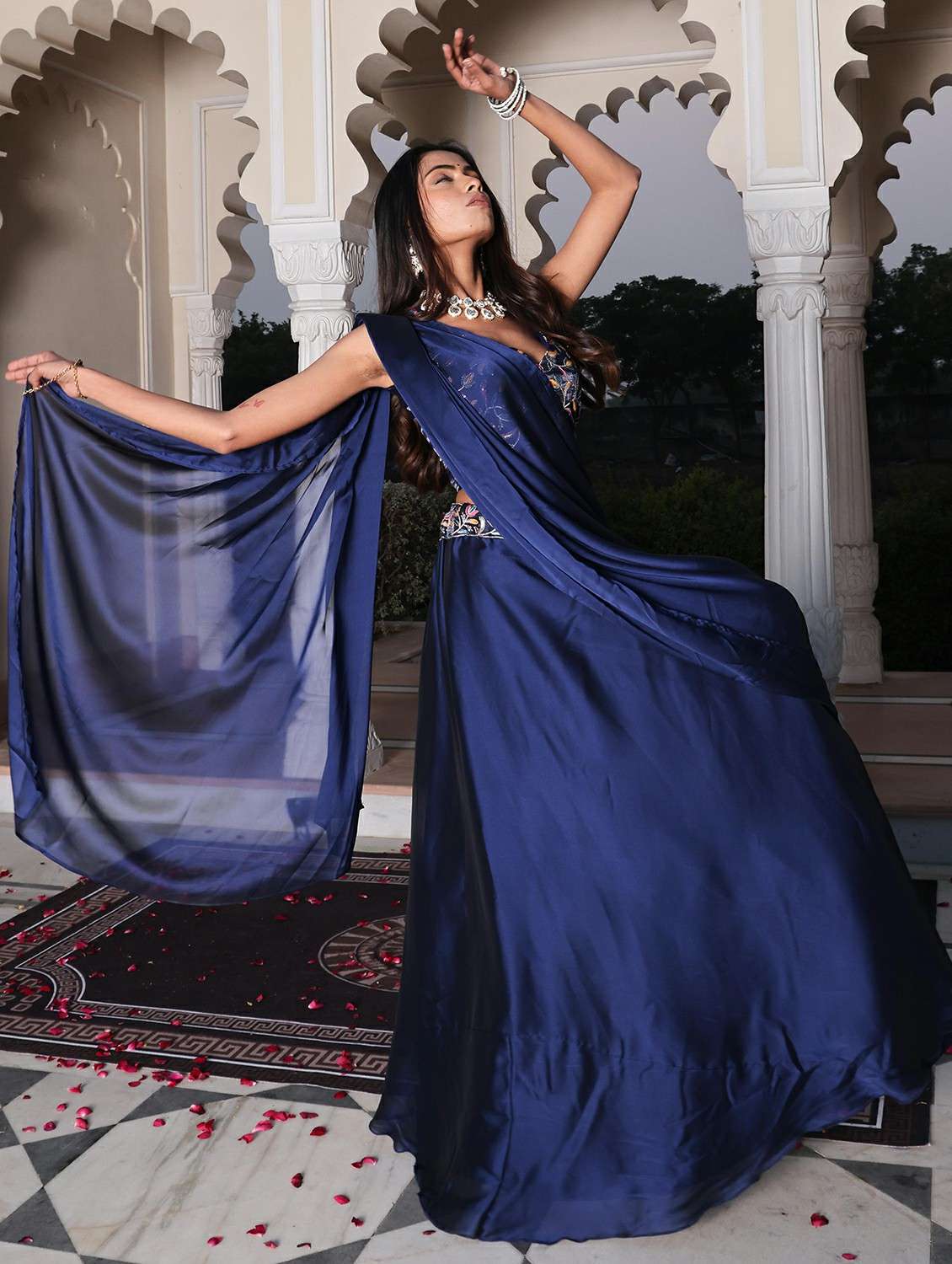 women solid semi stitched flared lehenga - 22274252 -  Standard Image - 1