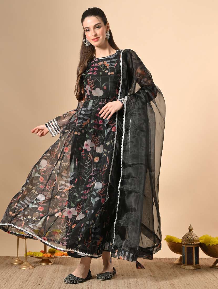 women floral print long sleeve anarkali kurta - 22274267 -  Standard Image - 1