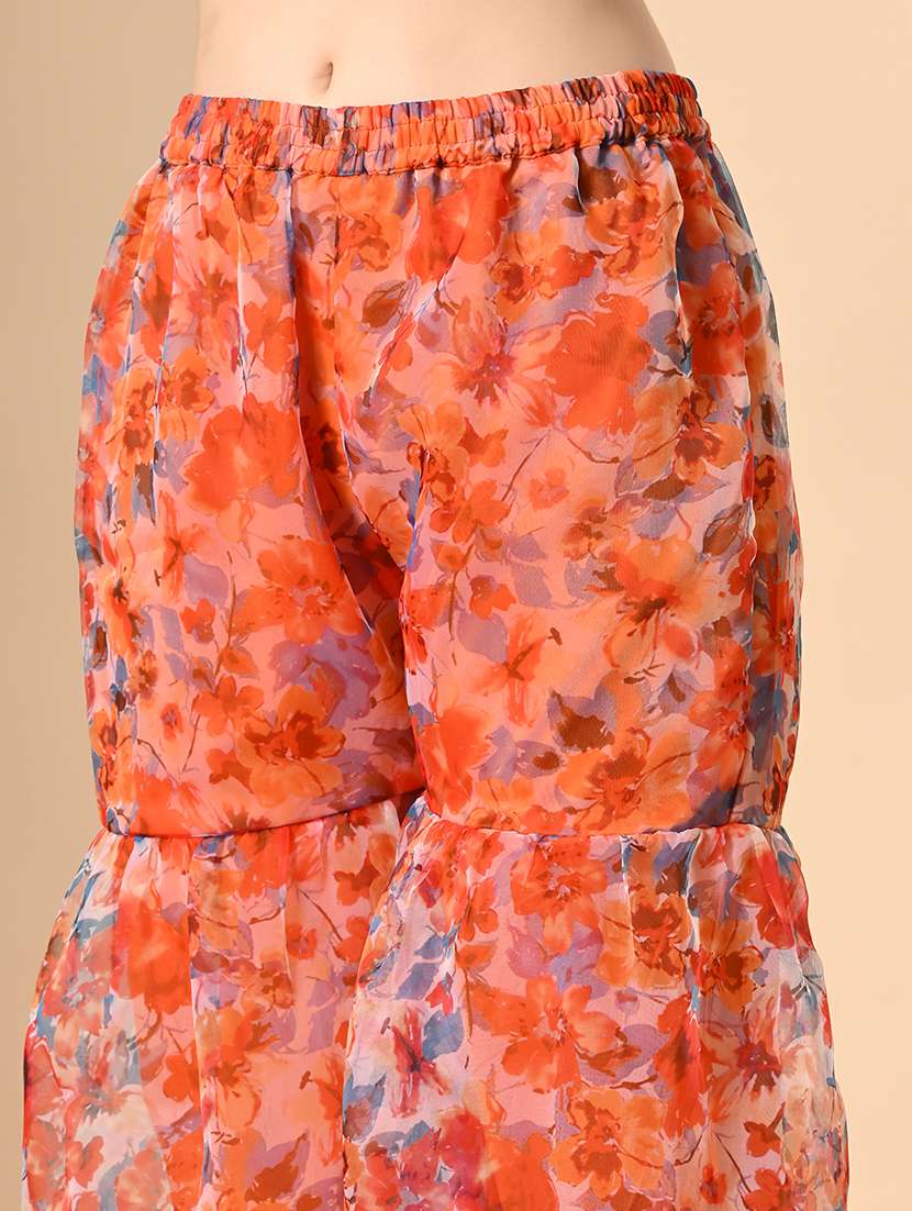 women floral print kurta and sharara with dupatta  - 22274268 -  Standard Image - 6