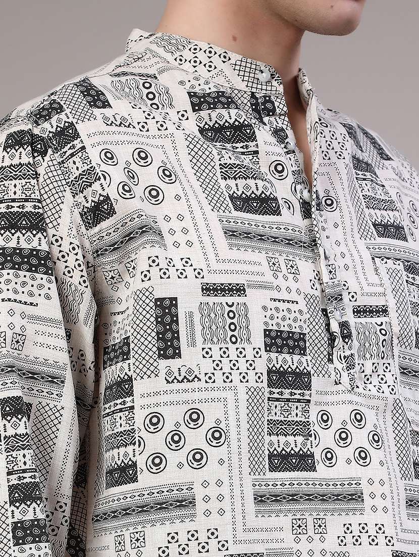 Black Cotton Long Kurta - 22274806 -  Standard Image - 1