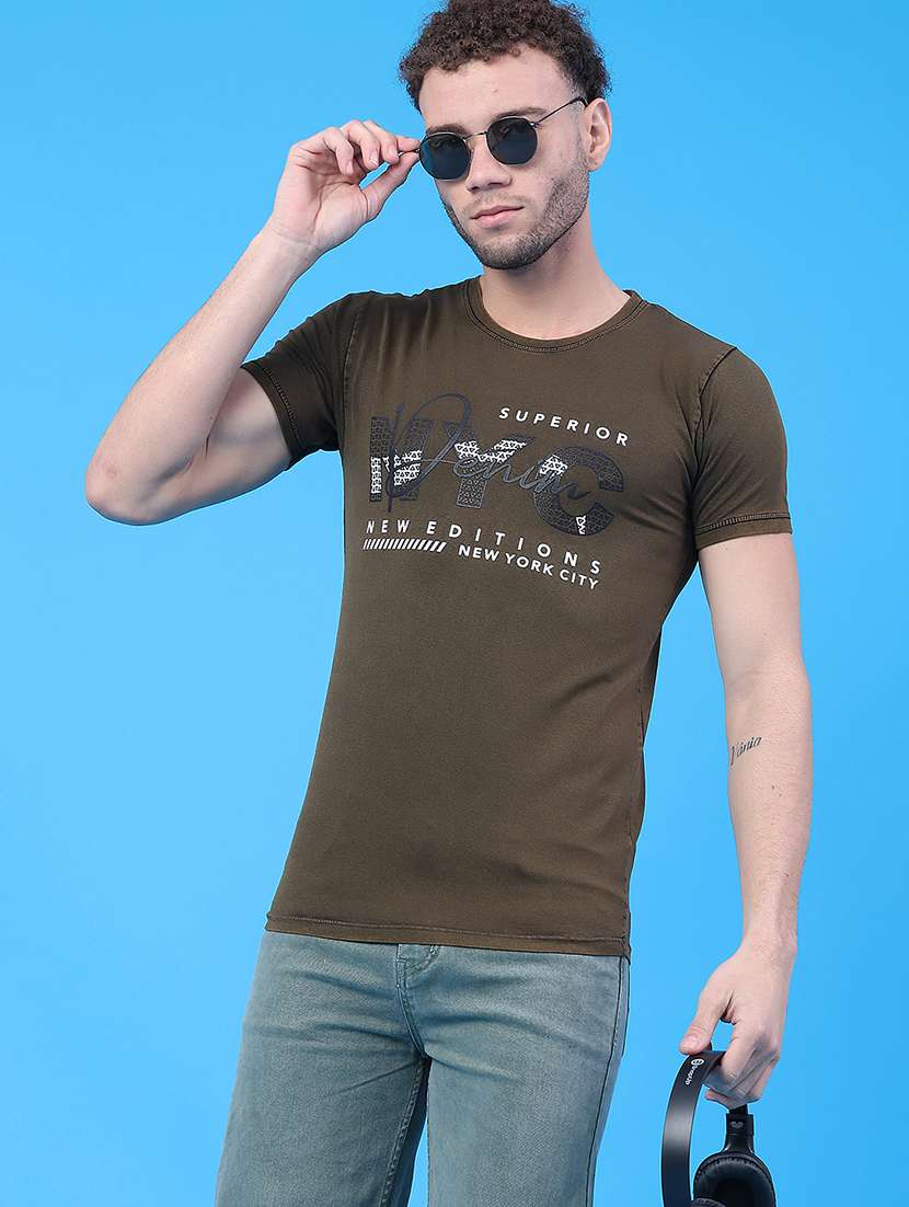 men typographic short sleeve slim fit t-shirt