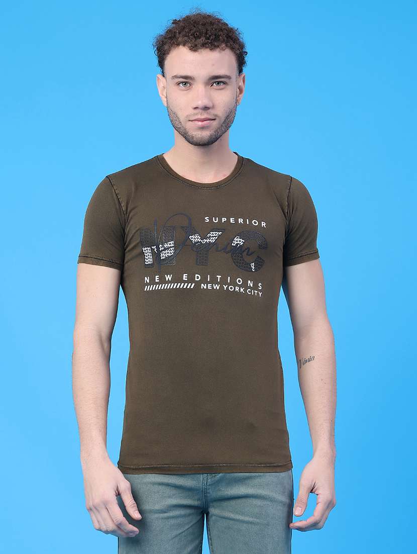 men typographic short sleeve slim fit t-shirt - 22274929 -  Standard Image - 1