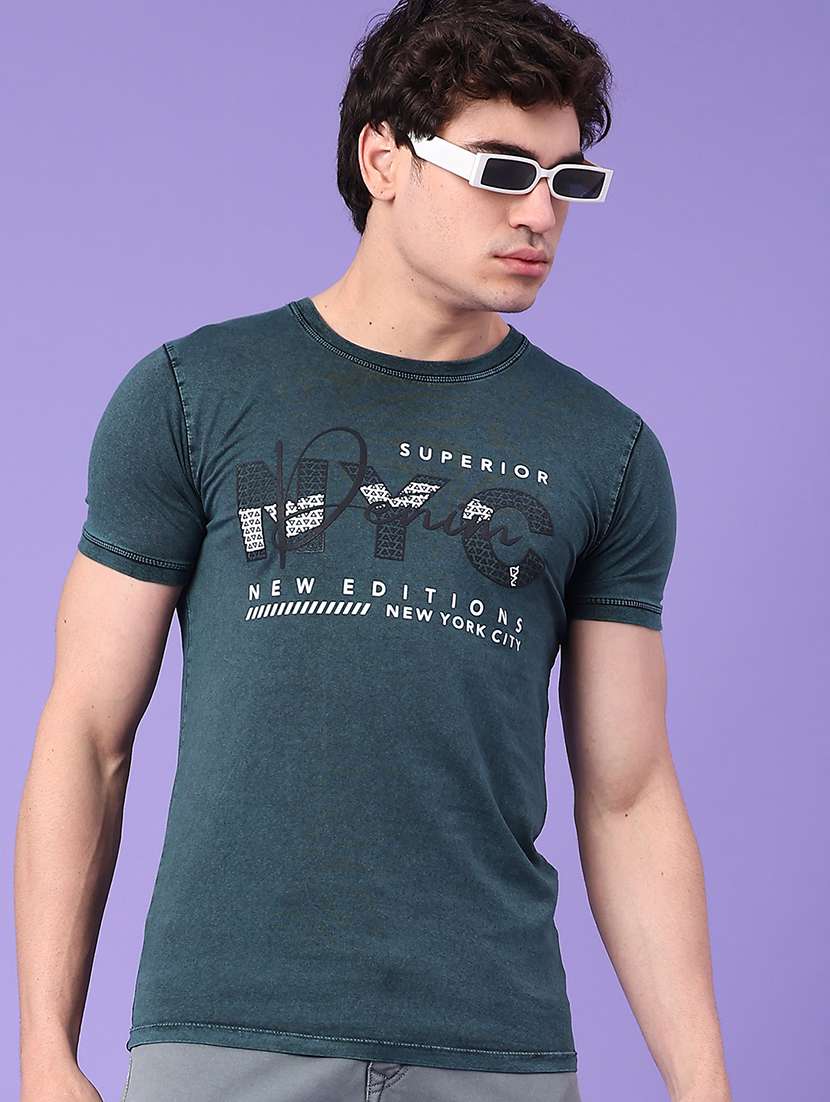 men typographic short sleeve slim fit t-shirt