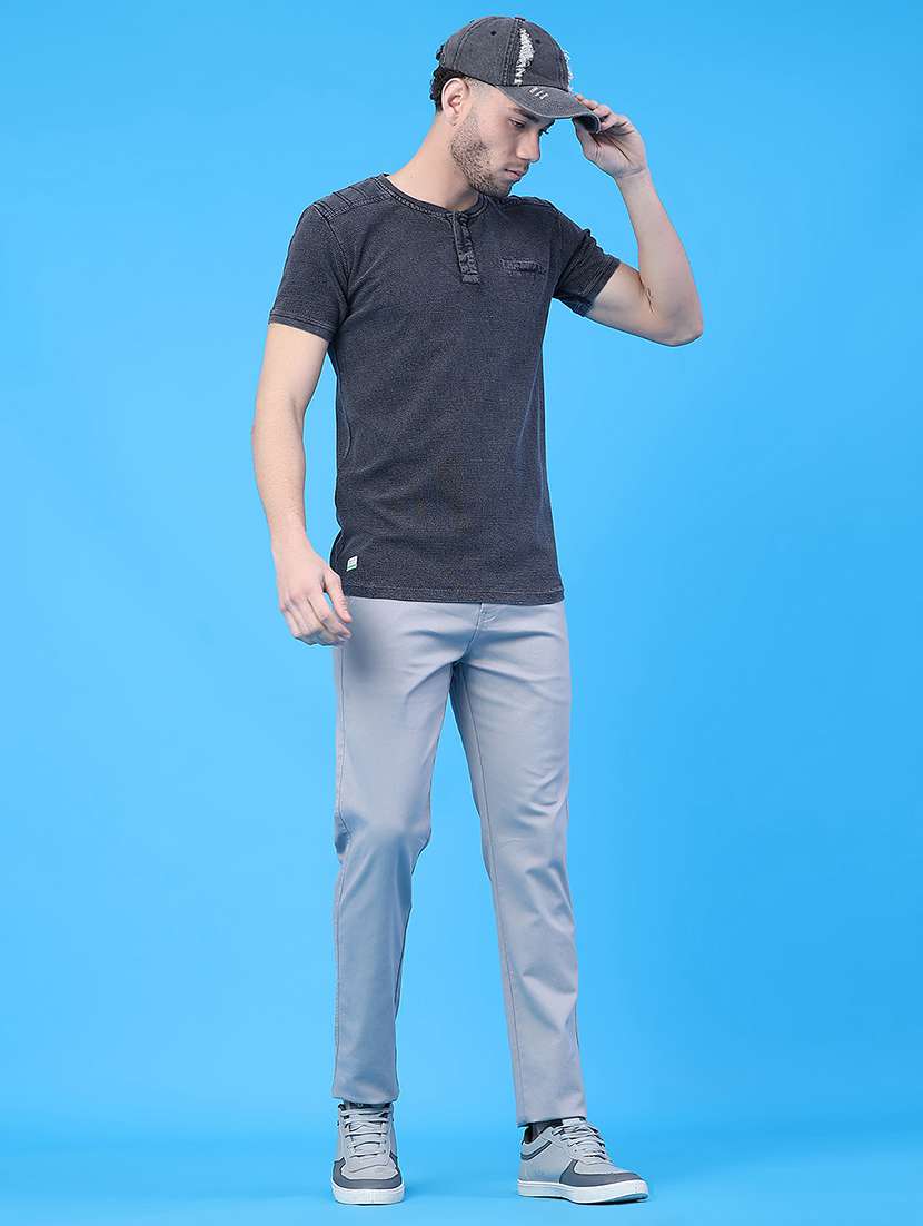 men textured short sleeve slim fit t-shirt - 22274936 -  Standard Image - 4