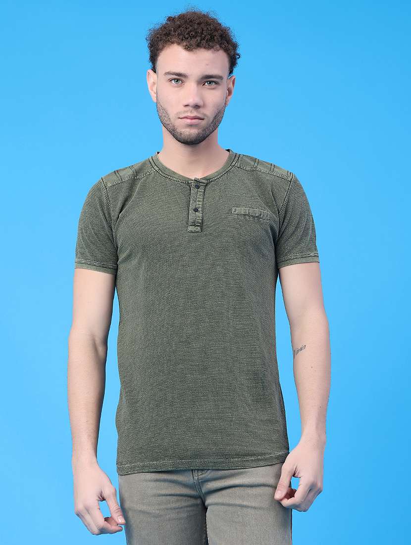 men textured short sleeve slim fit t-shirt - 22274937 -  Standard Image - 1
