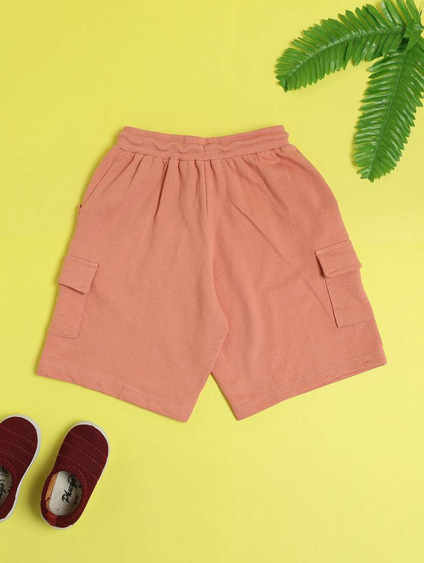 boys solid mid rise cargo shorts - 22275140 -  Standard Image - 1