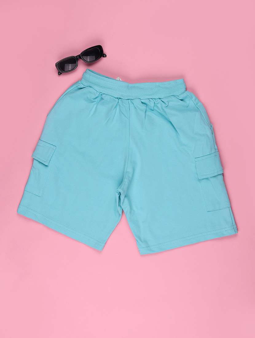 boys solid mid rise cargo shorts - 22275141 -  Standard Image - 1
