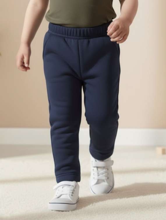 boys solid mid rise jogger