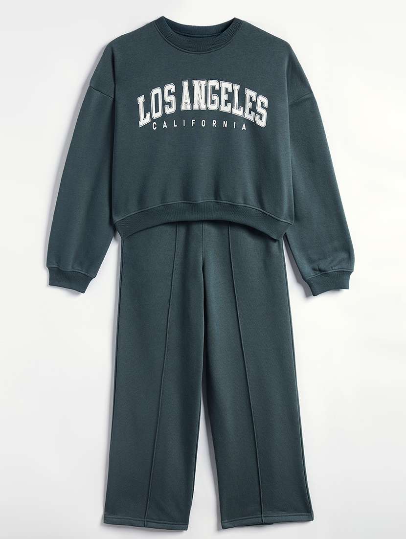 girls printeed long sleeve co-ord set