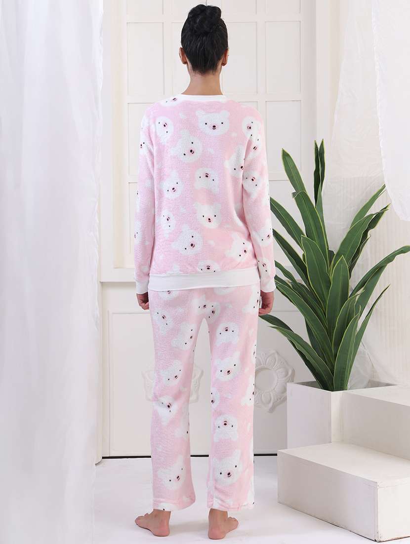 women printed winter wear nightwear pyjama set - 22275306 -  Standard Image - 4