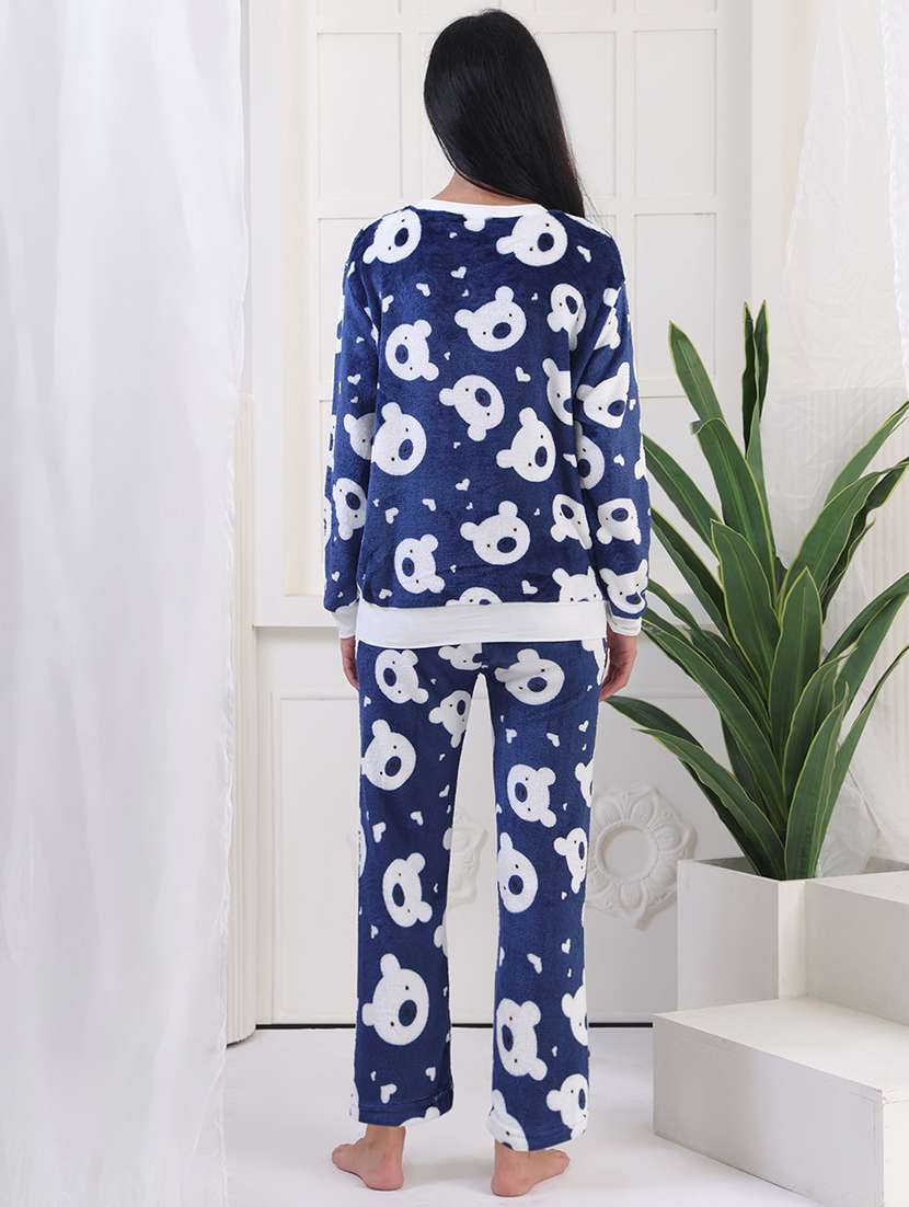 women printed winter wear nightwear pyjama set - 22275308 -  Standard Image - 4