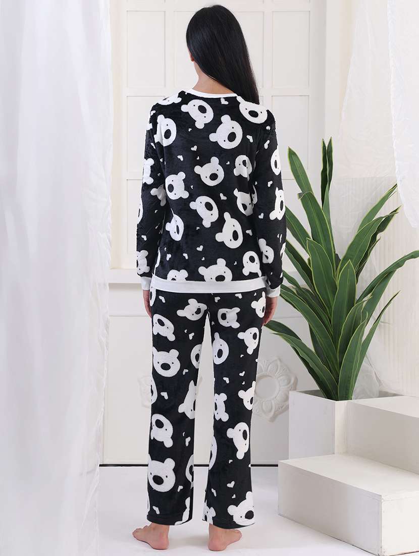 women printed winter wear nightwear pyjama set - 22275309 -  Standard Image - 4