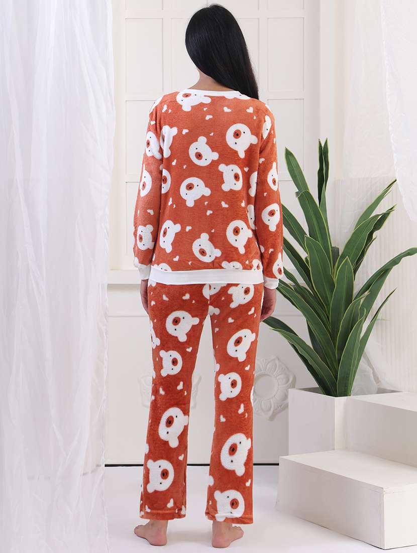 women printed winter wear nightwear pyjama set - 22275310 -  Standard Image - 4