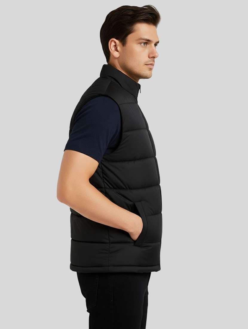 men solid sleeveless lightweight puffer jacket - 22275468 -  Standard Image - 1