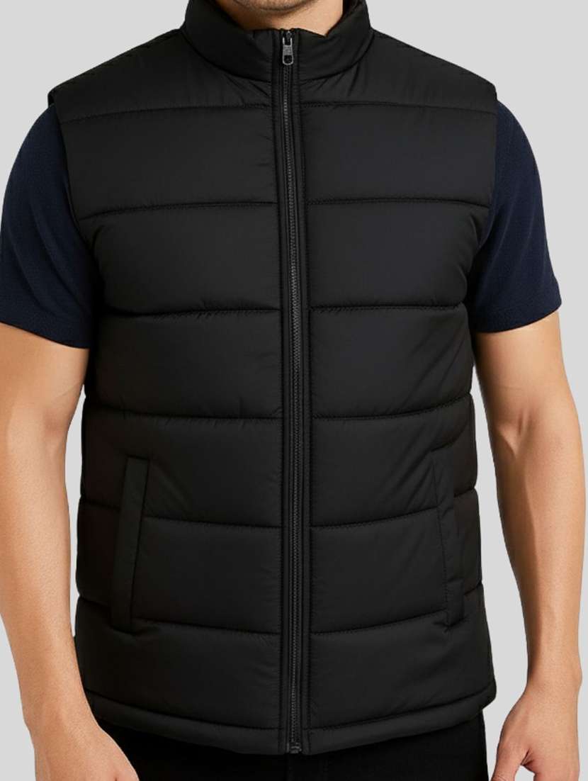 men solid sleeveless lightweight puffer jacket - 22275468 -  Standard Image - 4
