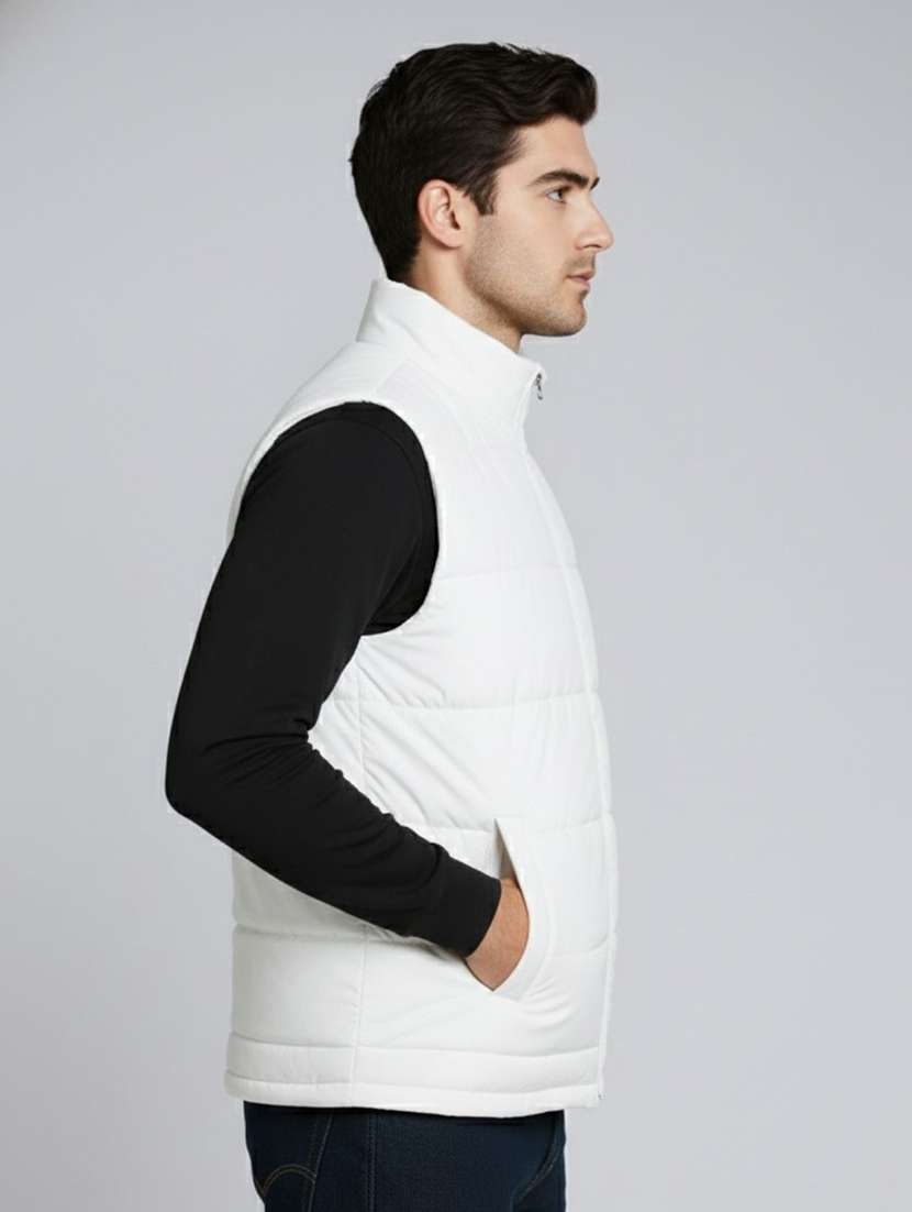 men solid sleeveless lightweight puffer jacket - 22275470 -  Standard Image - 1