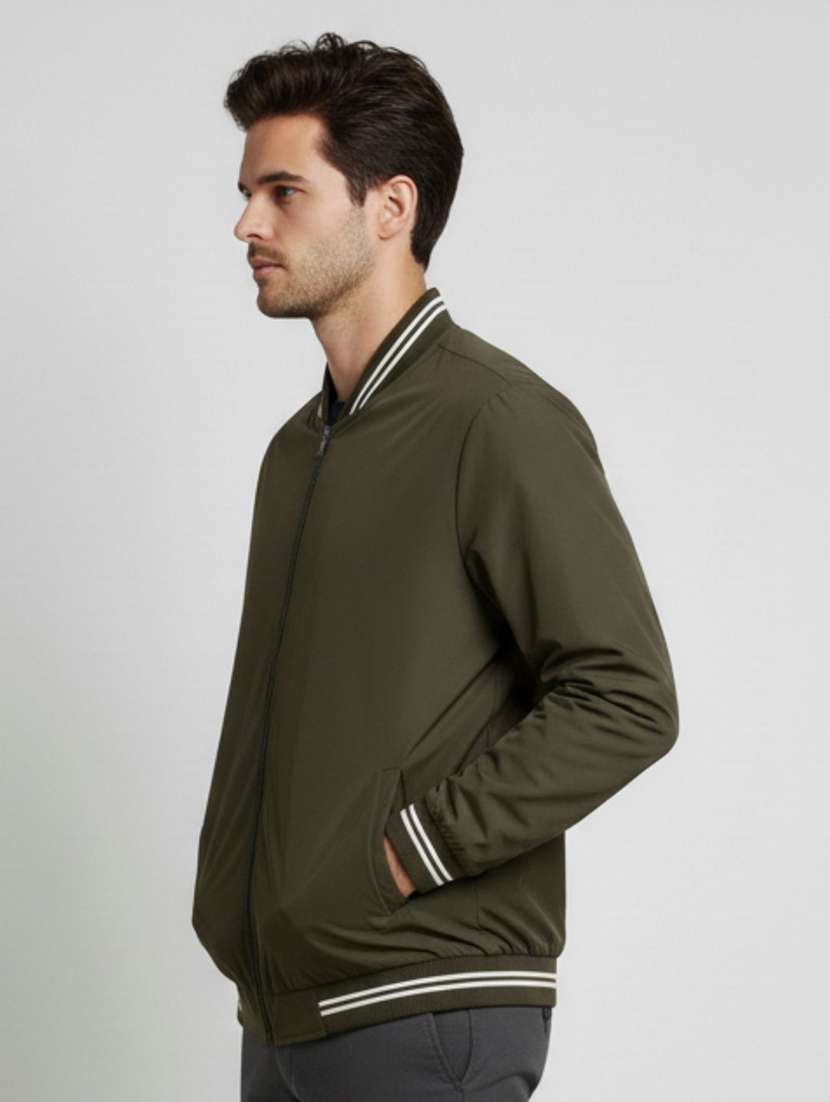 men solid long sleeve insulator bomber jacket - 22275477 -  Standard Image - 1