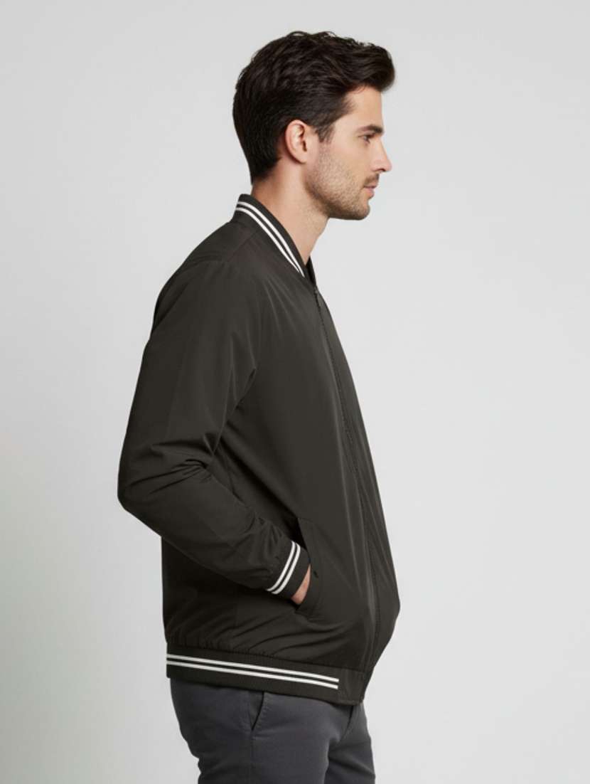 men solid long sleeve insulator bomber jacket - 22275478 -  Standard Image - 1