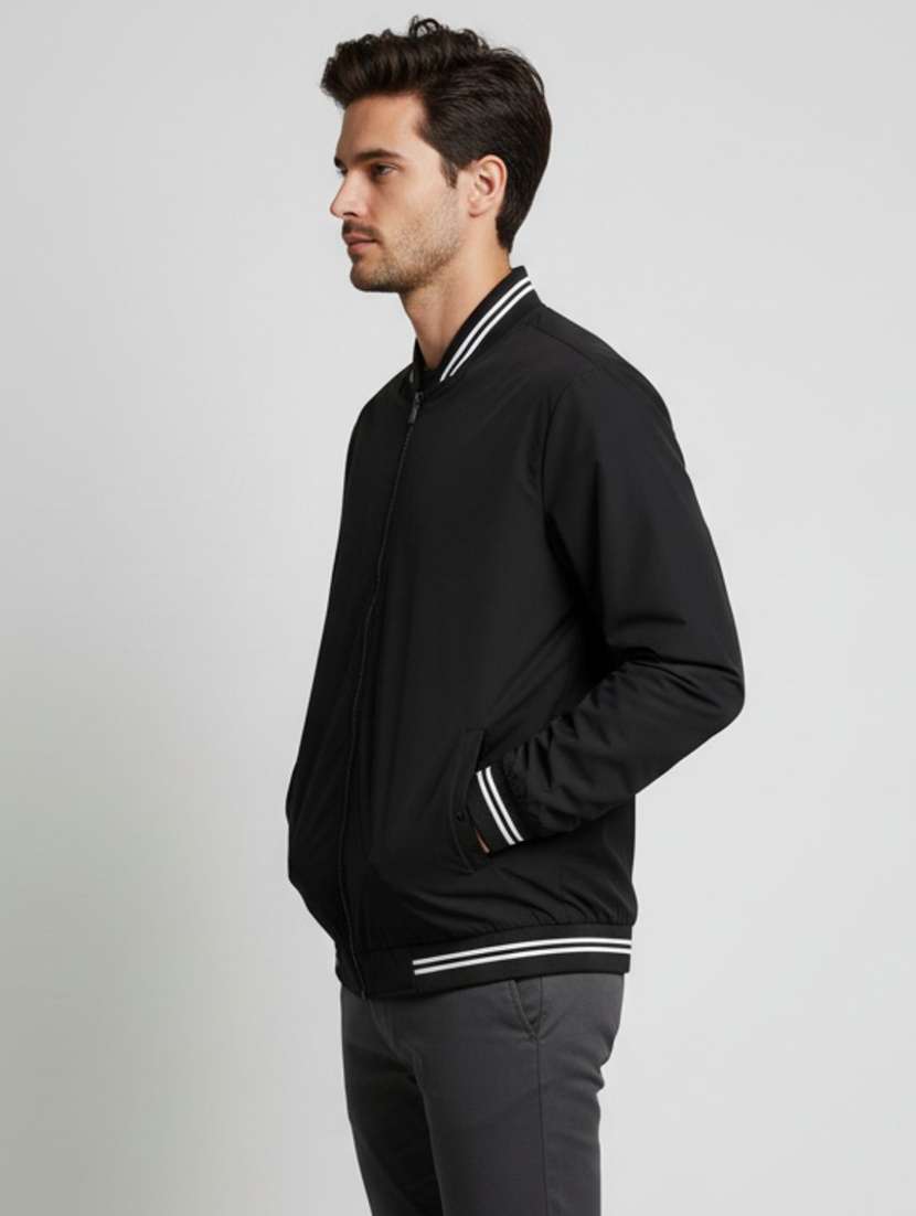 men solid long sleeve insulator bomber jacket - 22275479 -  Standard Image - 1