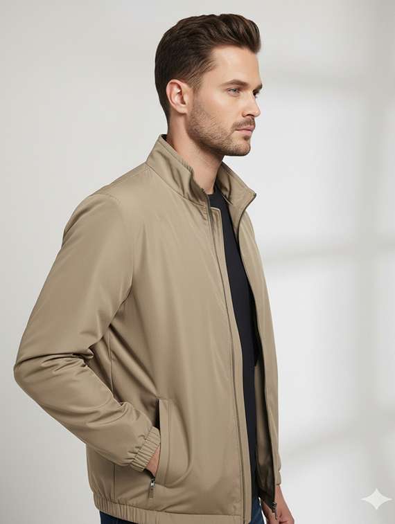 men solid long sleeve insulator bomber jacket - 22275480 -  Standard Image - 4