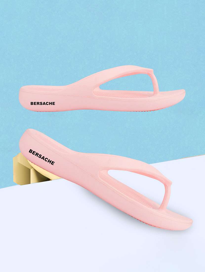 women solid slip on flip flop