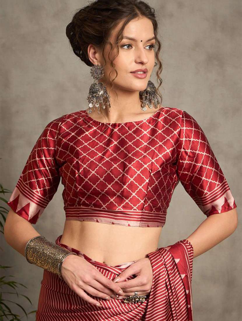 women printed casual wear saree with blouse - 22275540 -  Standard Image - 4