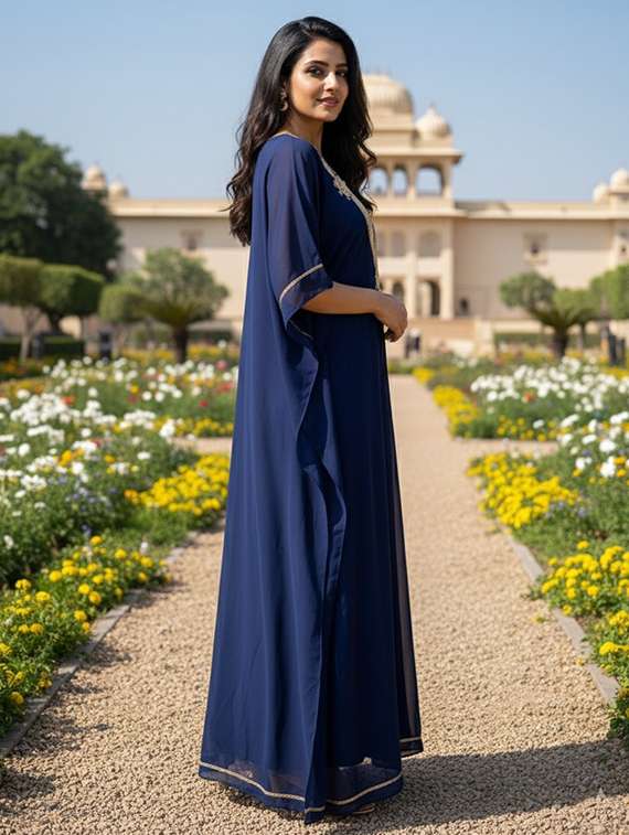 women embroidered kimono sleeve kaftan dress - 22275584 -  Standard Image - 1