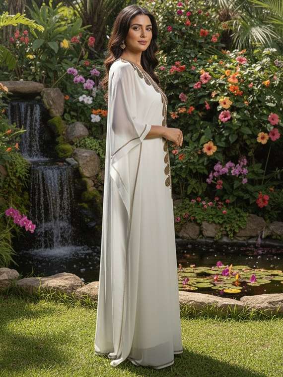 women embroidered kimono sleeve kaftan dress - 22275596 -  Standard Image - 1